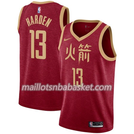 Maillot Homme Houston Rockets James Harden 13 2018-19 Nike City Edition Rouge Swingman